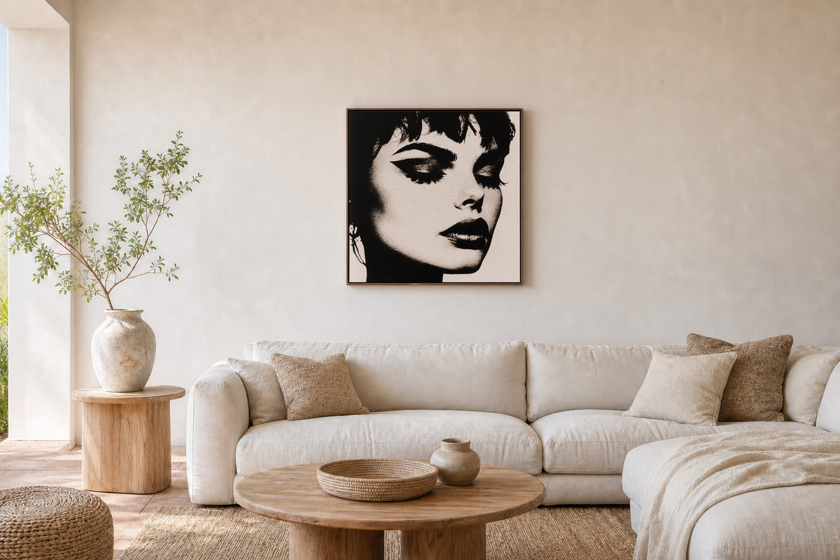 Les Trois Femmes III – Square 60cm Framed Canvas