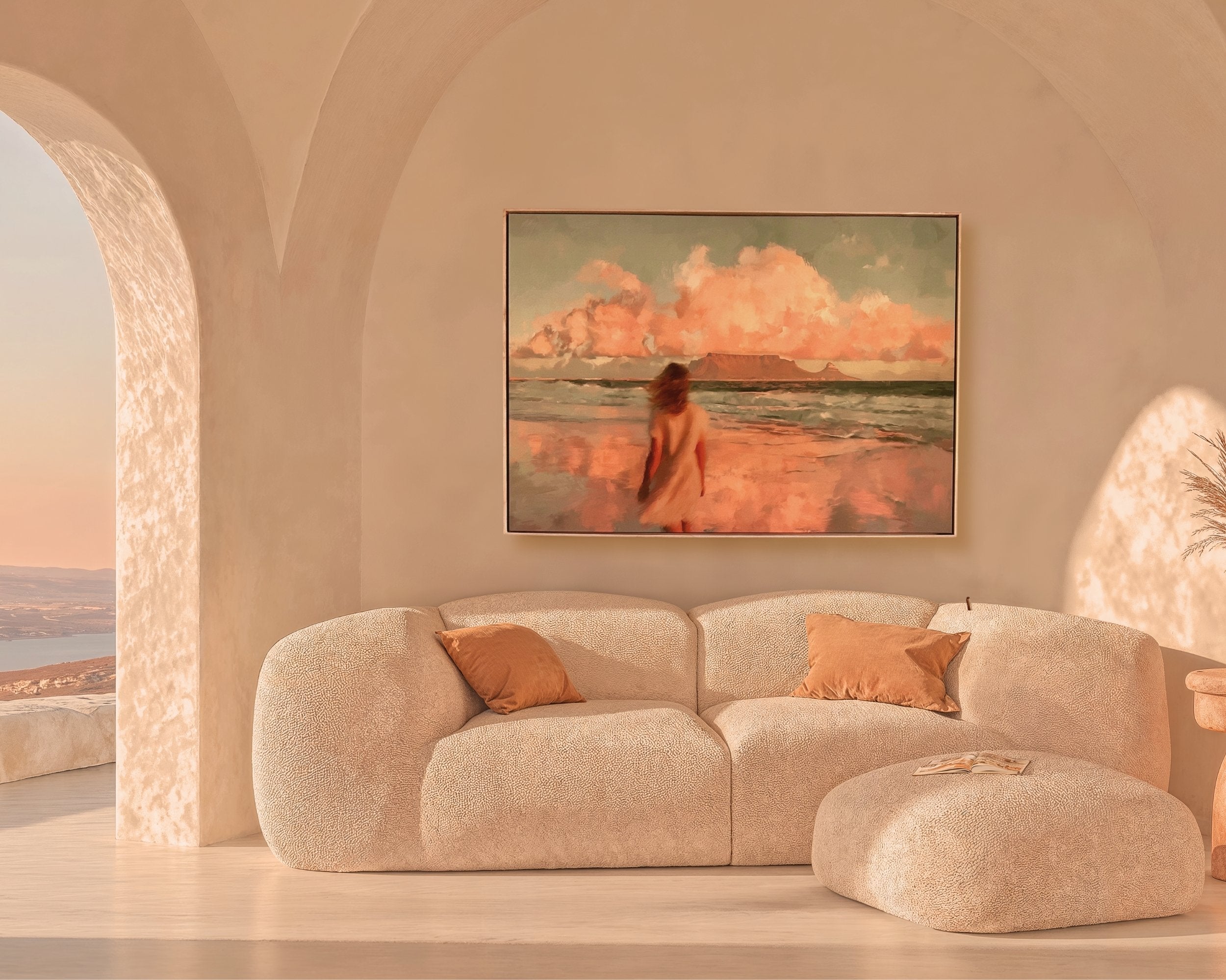 Table Mountain Inspired – Framed Canvas (89 × 124 cm)