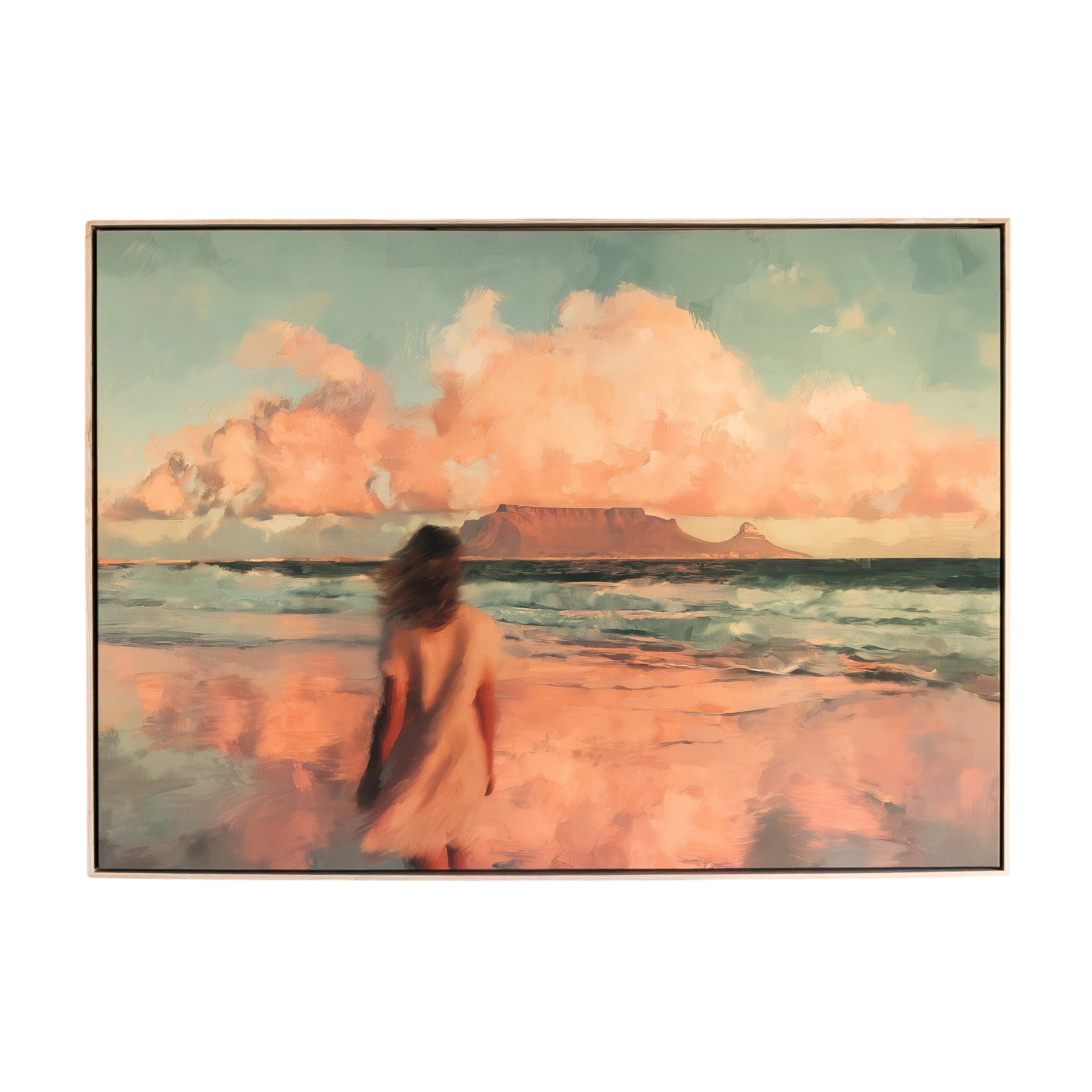 Table Mountain Inspired – Framed Canvas (89 × 124 cm)