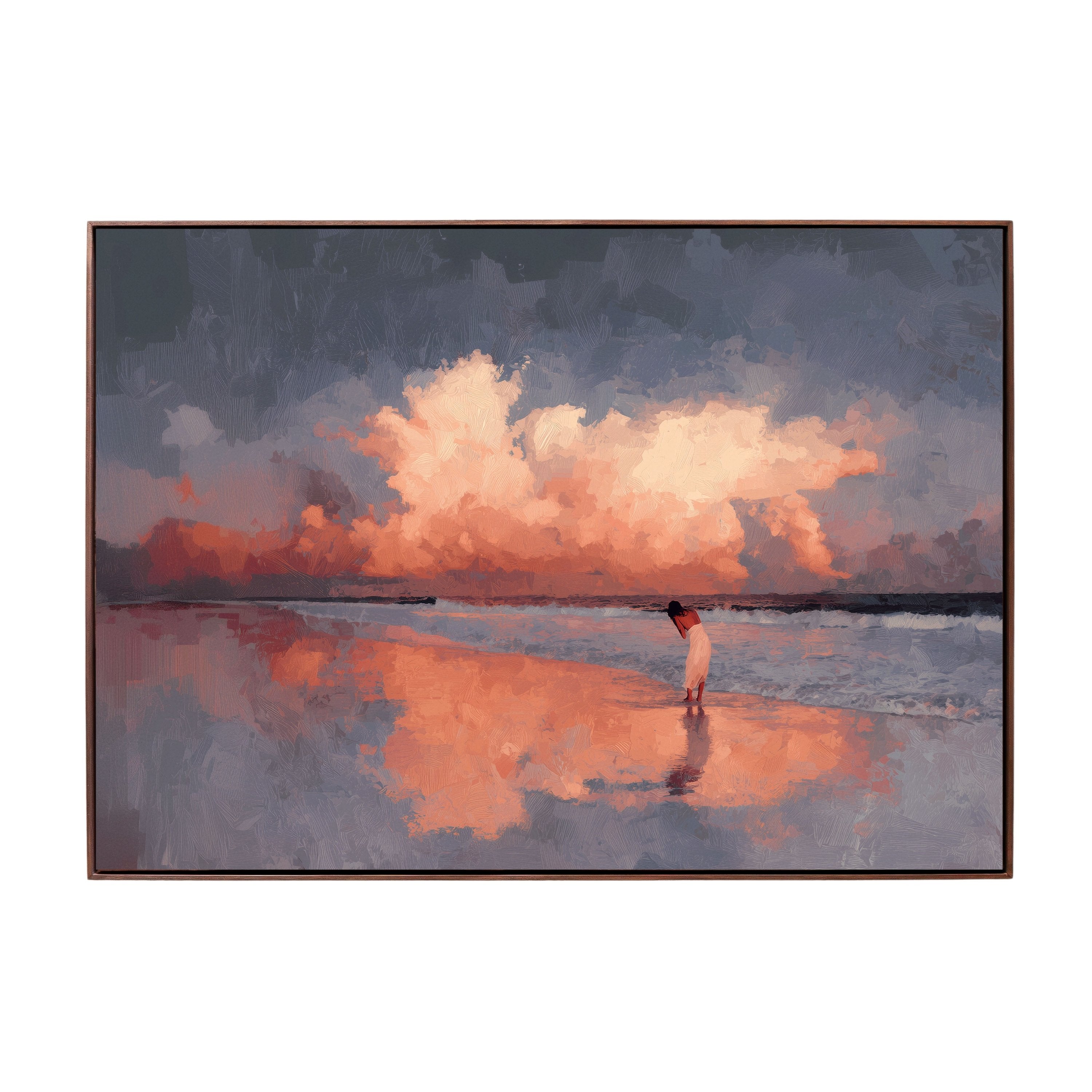Twilight Shore – Framed Canvas (89 × 124 cm)