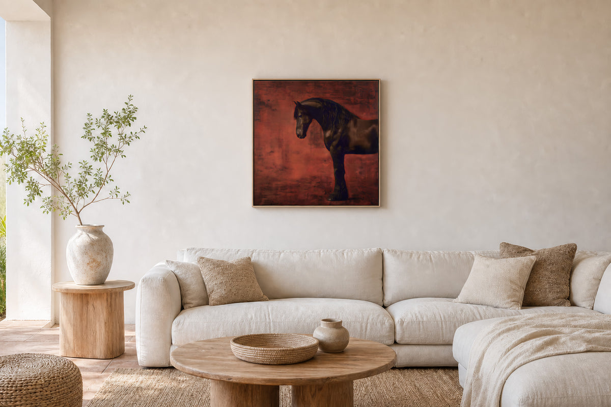 The Dark Horse – Square 60cm Framed Canvas