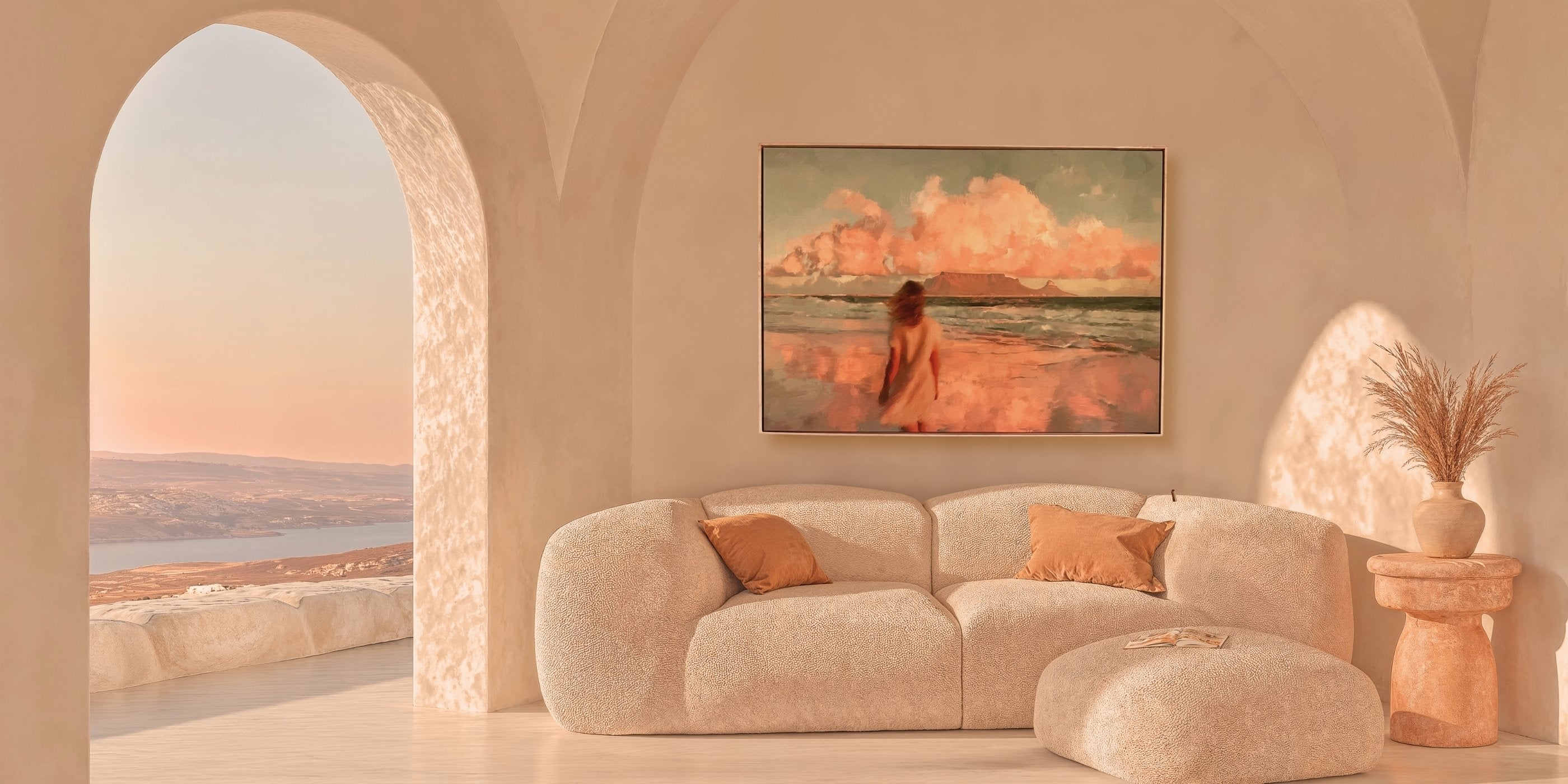Table Mountain Inspired – Framed Canvas (89 × 124 cm)