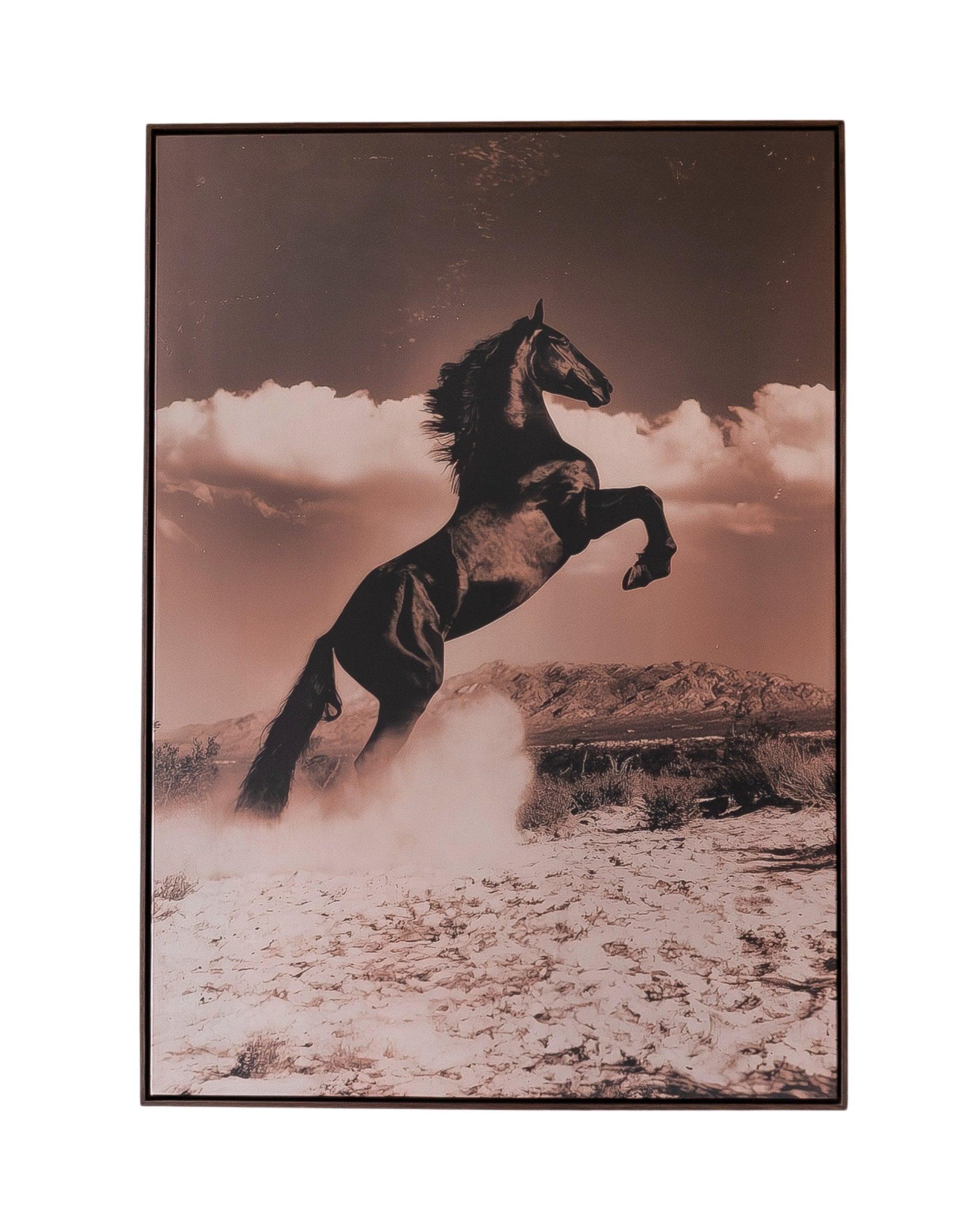 Copper Desert Stallion – Framed Canvas (89 × 124 cm)