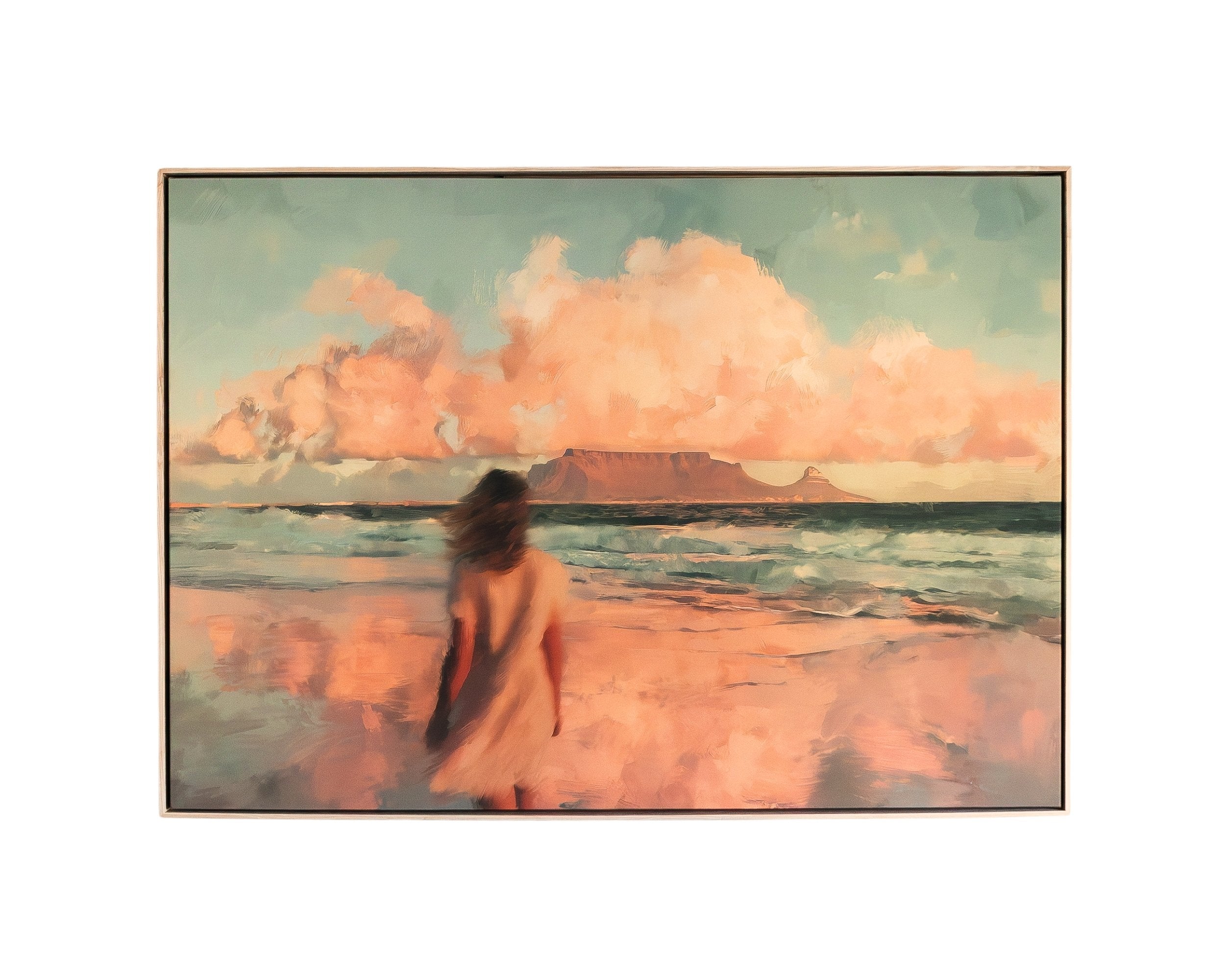 Table Mountain Inspired – Framed Canvas (89 × 124 cm)