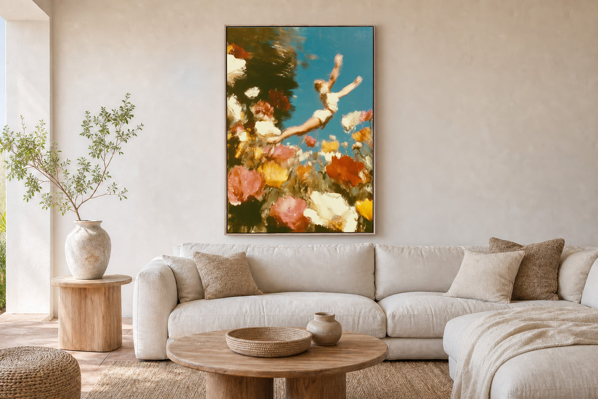 Girl in Flight – A0 Framed Canvas