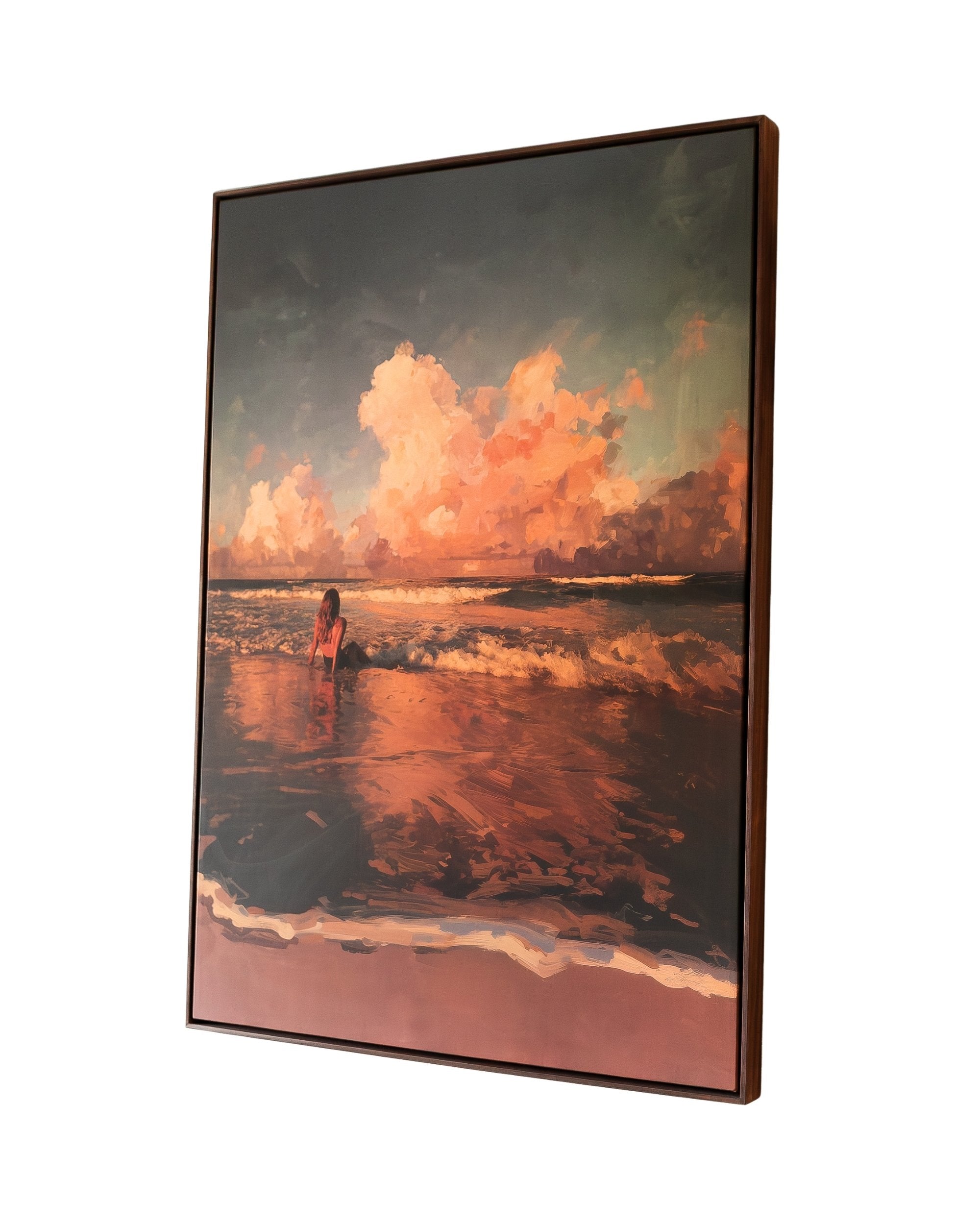 Resting on the Shoreline – Framed Canvas (89 × 124 cm)