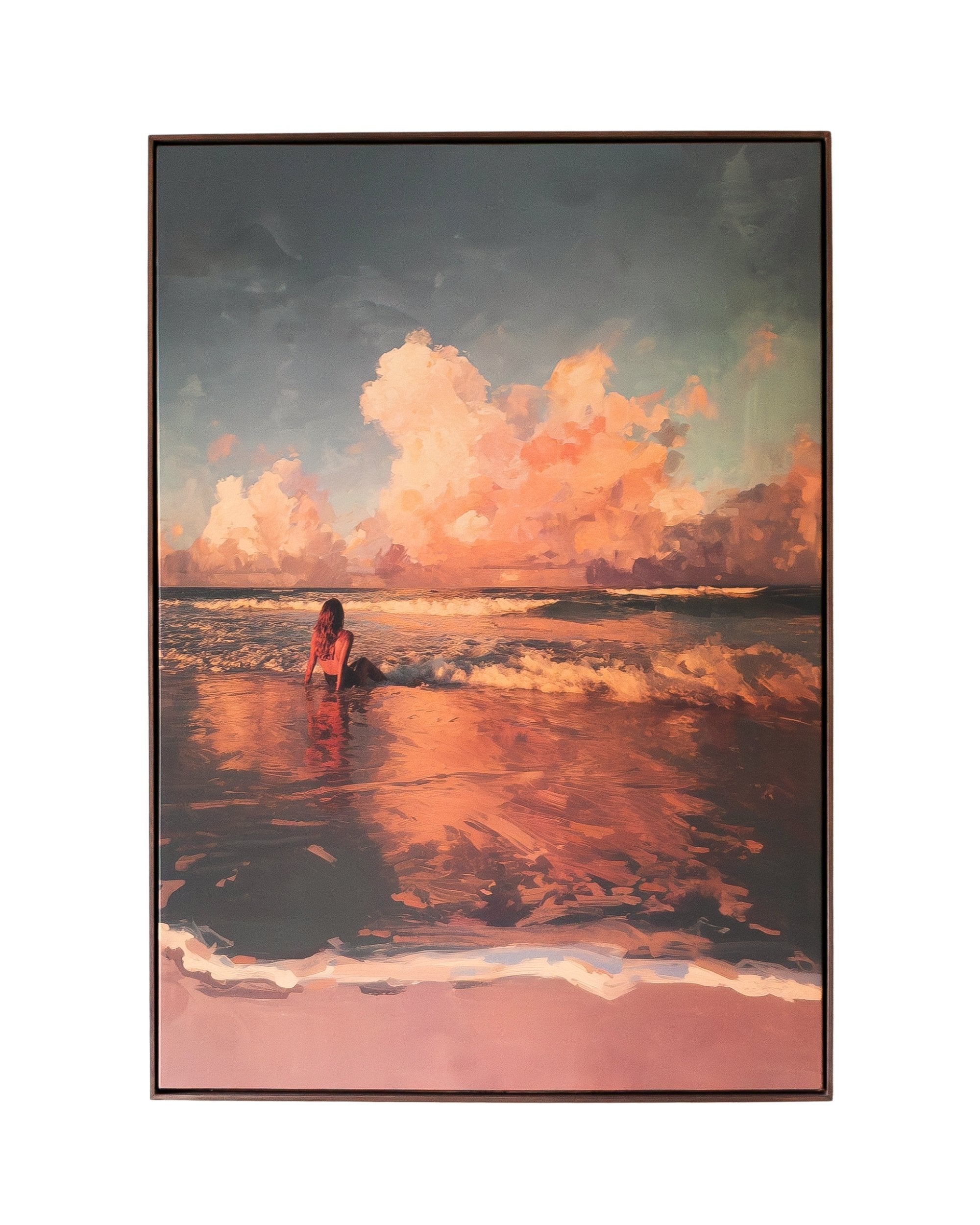 Resting on the Shoreline – Framed Canvas (89 × 124 cm)