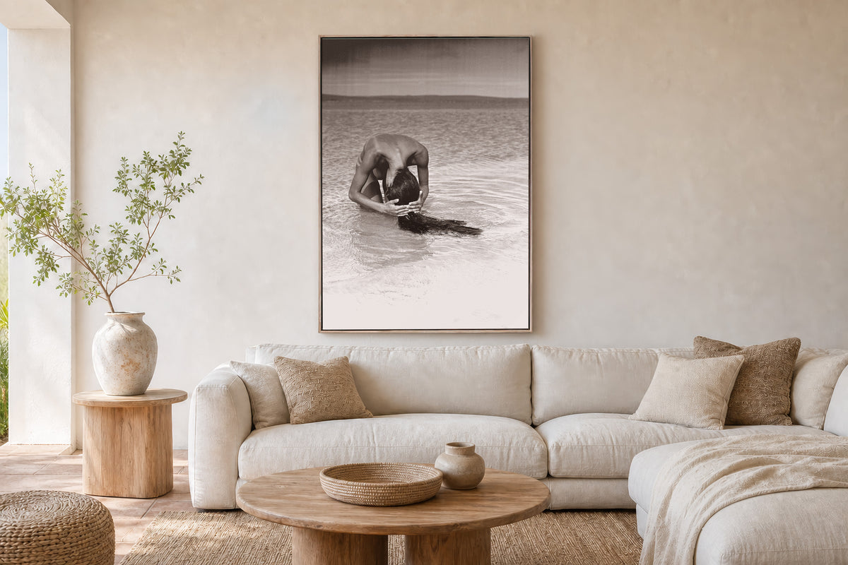 The Girl and the Sea – A0 Framed Canvas